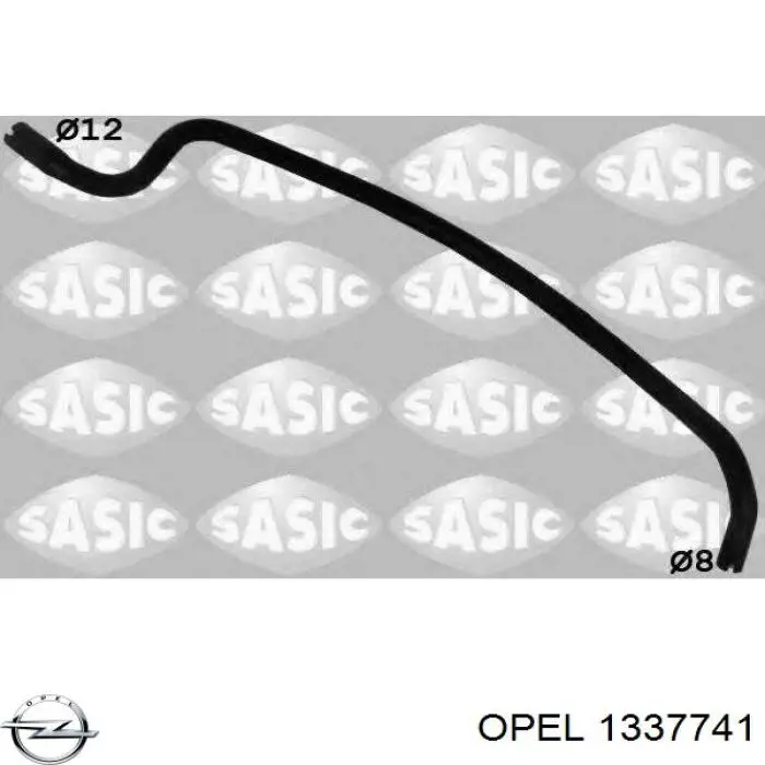 1337741 Opel tubería de radiador, tuberia flexible calefacción, inferior