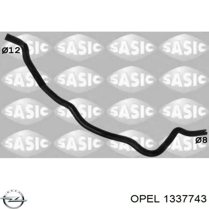 1337743 Opel tubería de radiador, tuberia flexible calefacción, inferior