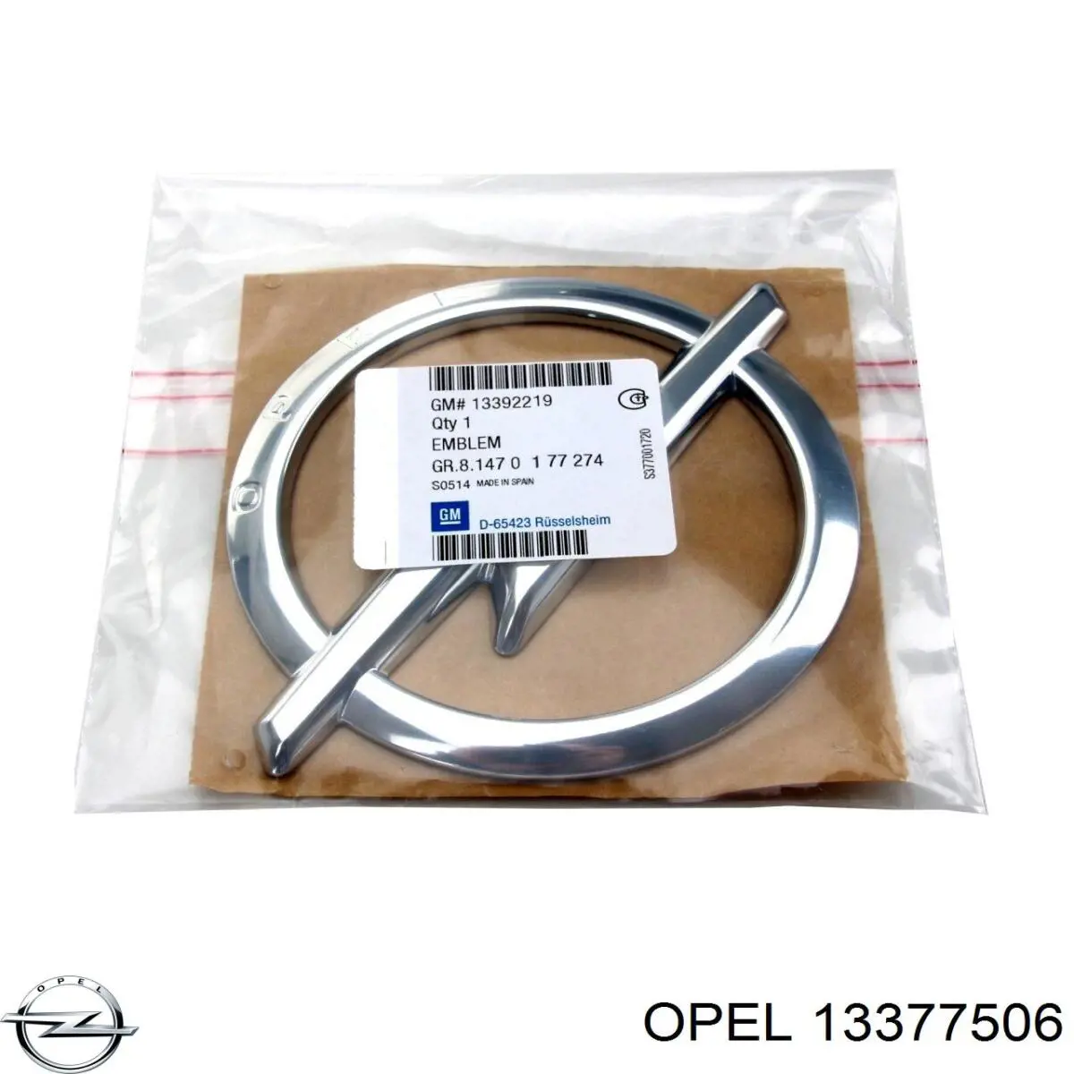 13377506 Opel emblema de tapa de maletero