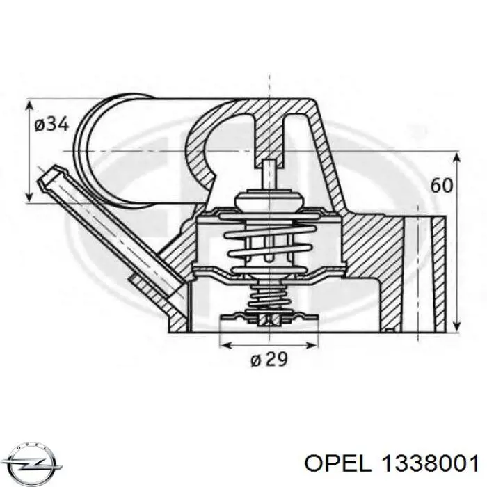1338001 Opel termostato