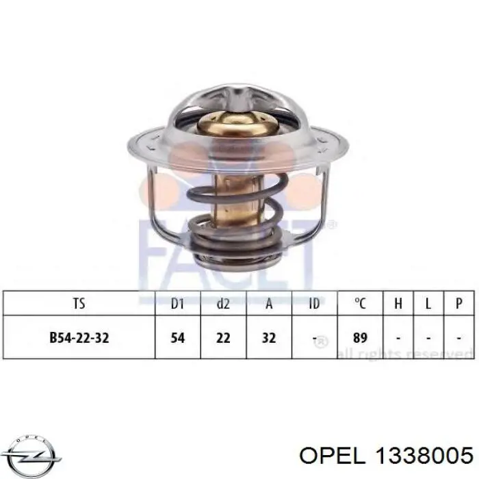 1338005 Opel termostato