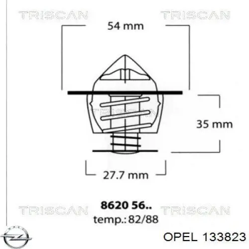 133823 Opel termostato, refrigerante