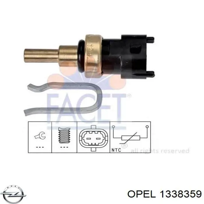 1338359 Opel sensor de temperatura del refrigerante