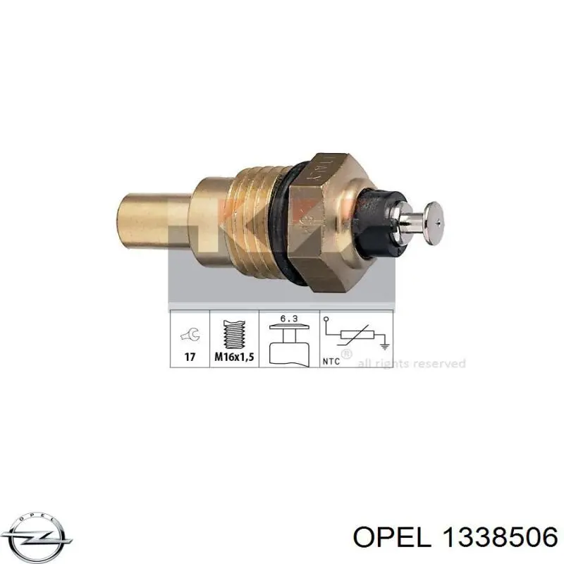 1338506 Opel sensor de temperatura del refrigerante