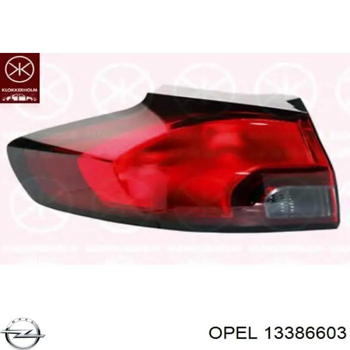 13386603 Opel piloto posterior exterior izquierdo