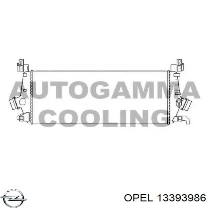 13393986 Opel radiador de aire de admisión