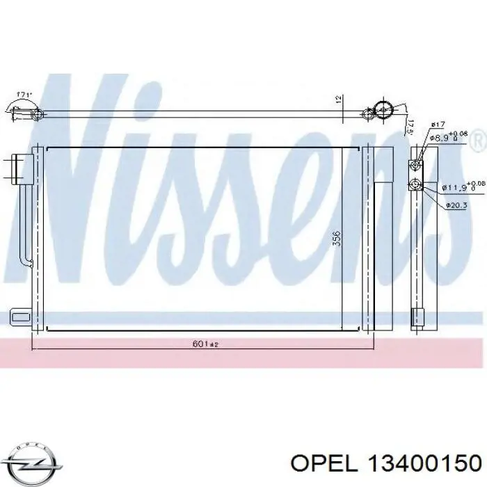 Aire acondicionado capacitor Opel 13400150 precio, desde 84,06 EUR