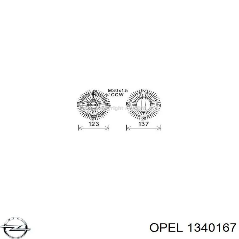 1340167 Opel embrague, ventilador del radiador