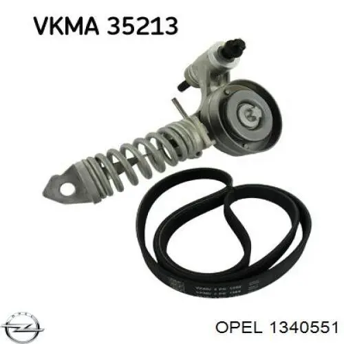 1340551 Opel tensor de correa, correa poli v