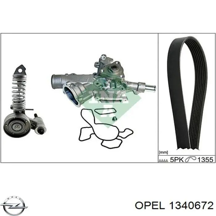 1340672 Opel correa trapezoidal