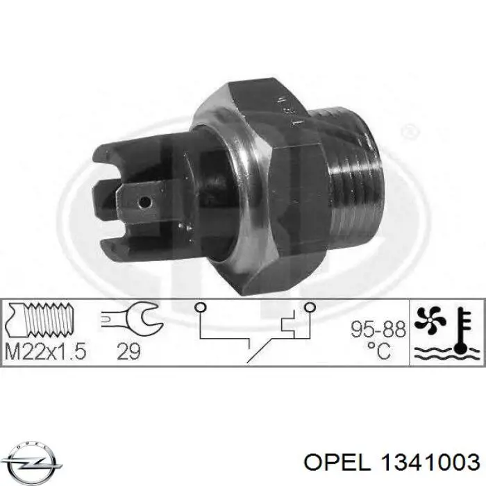 1341003 Opel sensor, temperatura del refrigerante (encendido el ventilador del radiador)