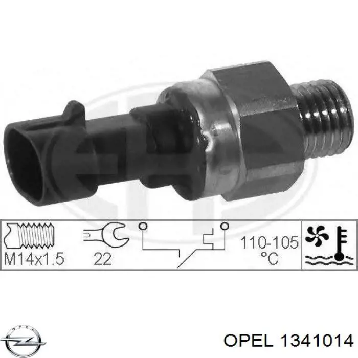 1341014 Opel sensor, temperatura del refrigerante (encendido el ventilador del radiador)