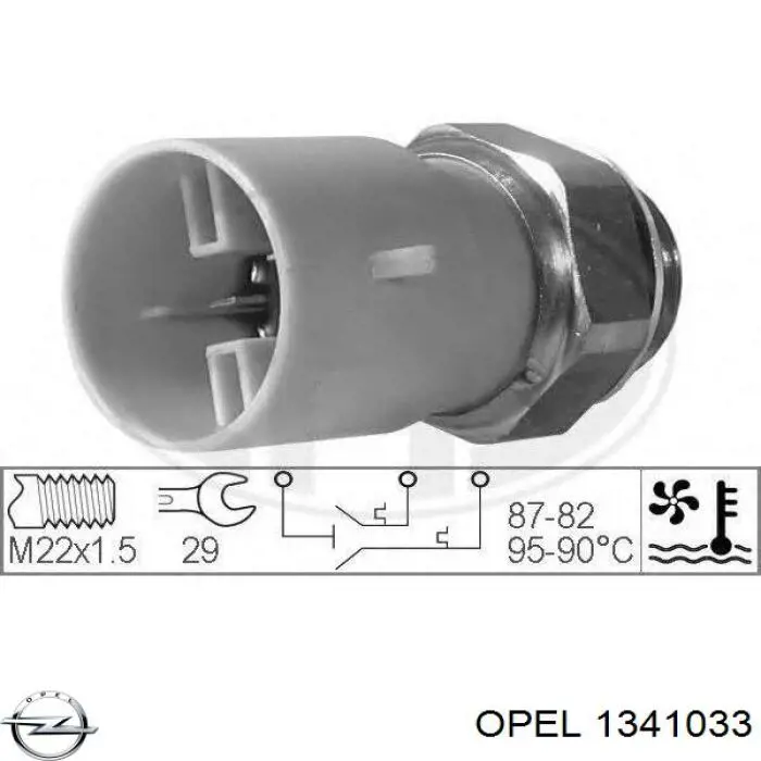 1341033 Opel sensor, temperatura del refrigerante (encendido el ventilador del radiador)