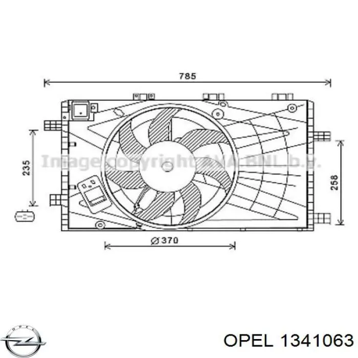 552023W2 Polcar difusor de radiador, ventilador de refrigeración, condensador del aire acondicionado, completo con motor y rodete