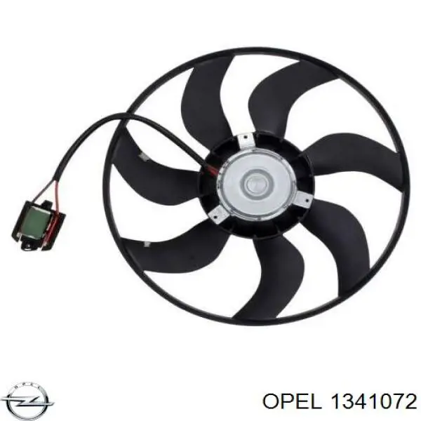 1341072 Opel ventilador (rodete +motor refrigeración del motor con electromotor completo)