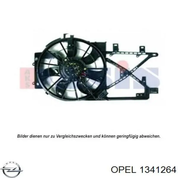 1341264 Opel ventilador (rodete +motor refrigeración del motor con electromotor completo)