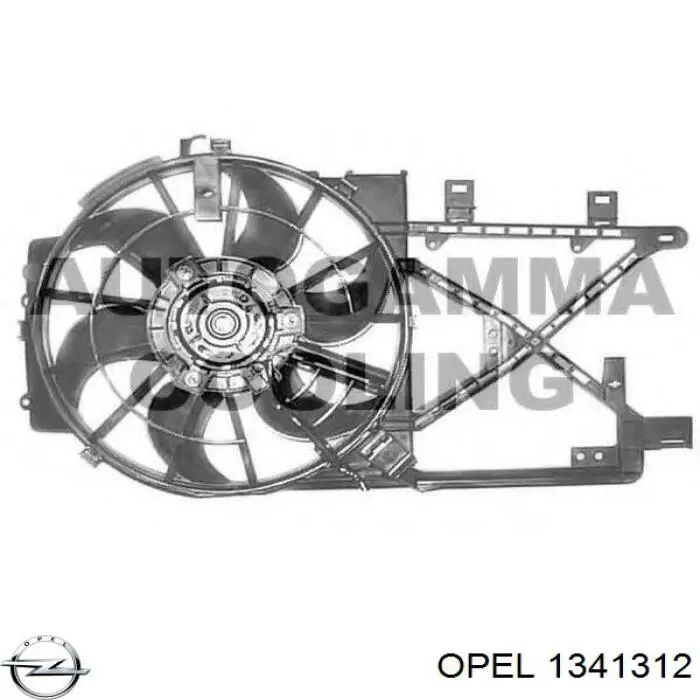 1341312 Opel ventilador (rodete +motor refrigeración del motor con electromotor completo)