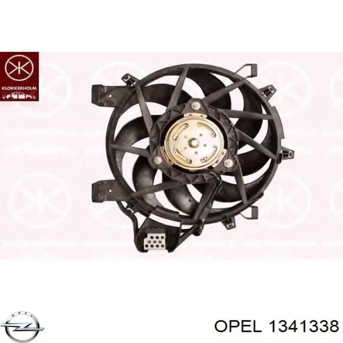 1341338 Opel ventilador (rodete +motor refrigeración del motor con electromotor completo)