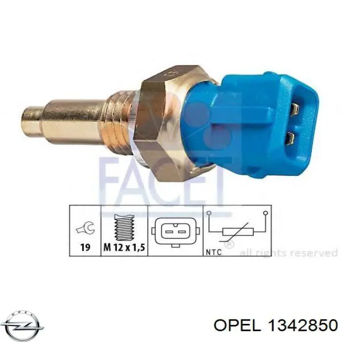 Comprar 1342850 Opel Sensor de temperatura de agua