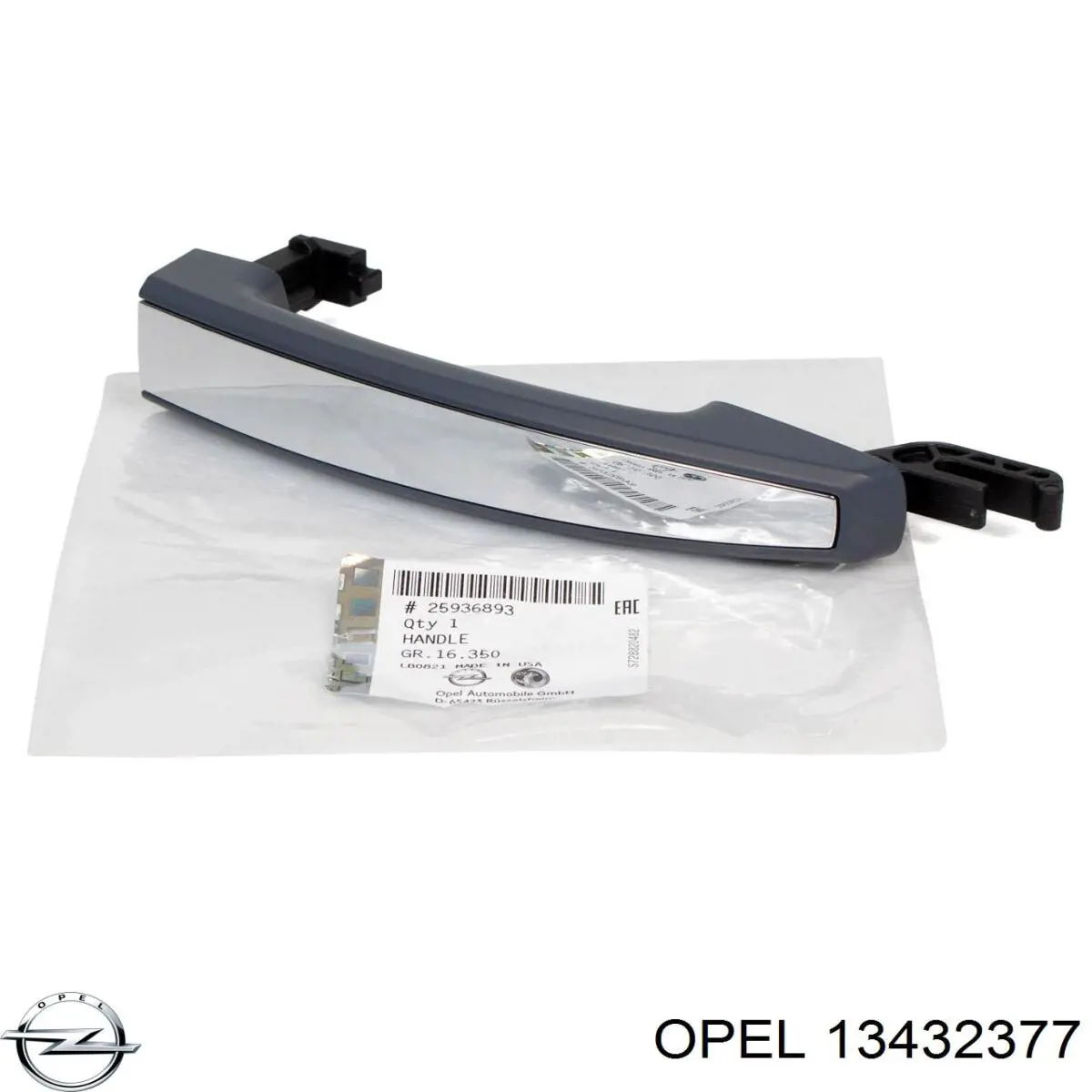 Cerradura de la puerta trasera derecha 13432377 Opel