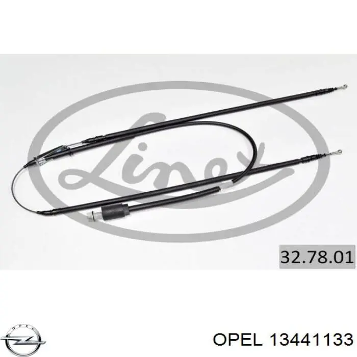 13441133 Opel cable de freno de mano trasero derecho/izquierdo