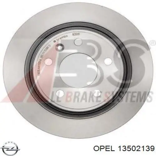 13502139 Opel disco de freno trasero