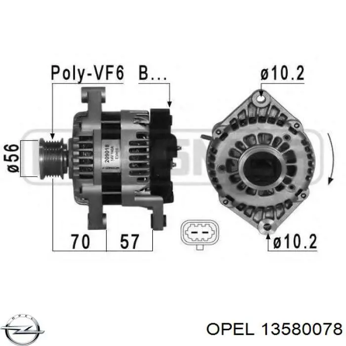 13580078 Opel alternador