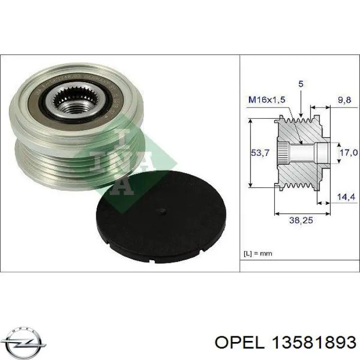 Alternador del motor Opel 13581893 precio, desde 69,70 EUR