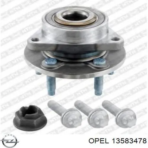 Buje de rueda delantero 13583478 Opel