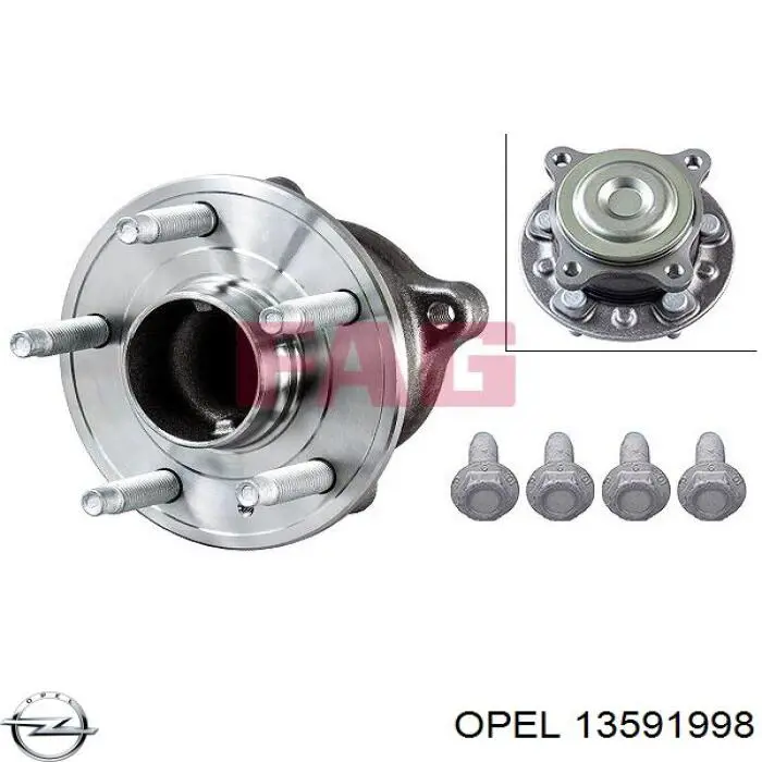 13591998 Opel cubo de rueda trasero