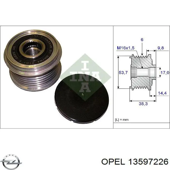 13597226 Opel alternador