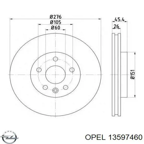 13597460 Opel disco de freno delantero