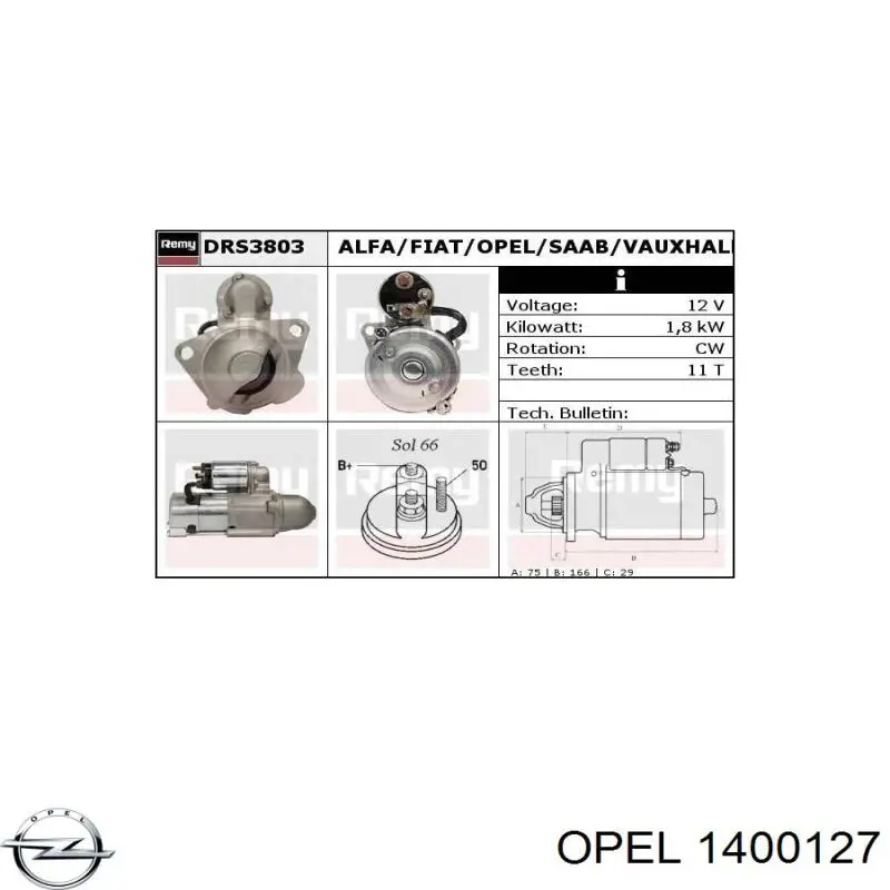 Comprar 1400127 Opel Defensa delantera