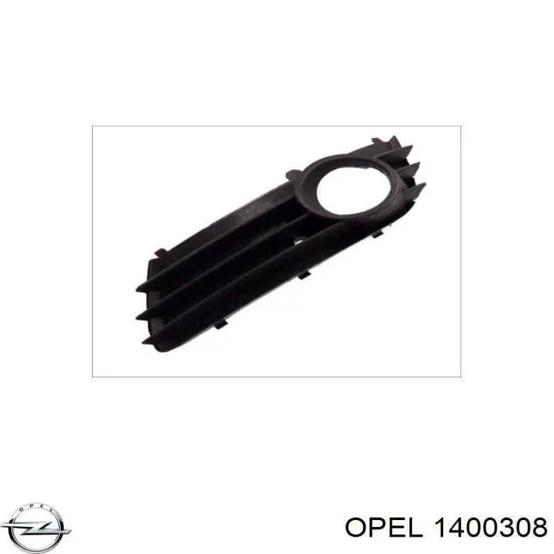 Rejilla derecha del parachoques delantero 1400308 Opel