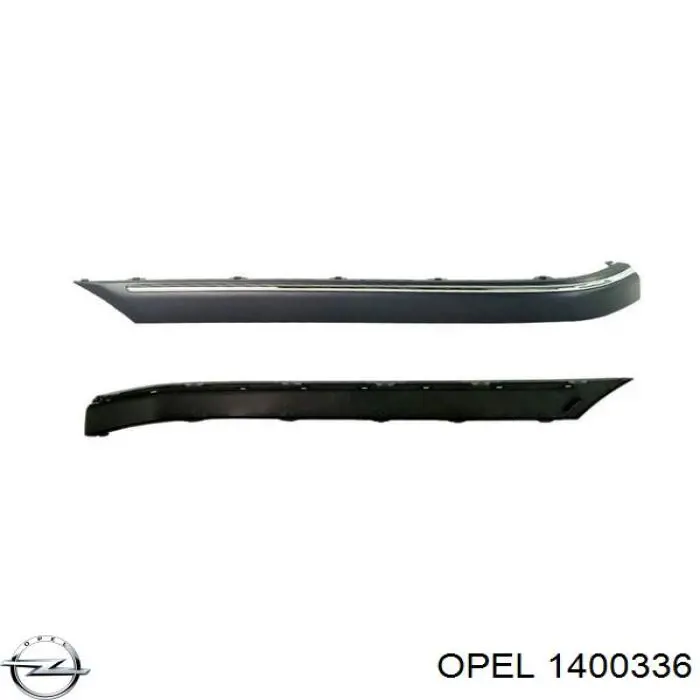 1400336 Opel Moldura derecha del parachoques delantero