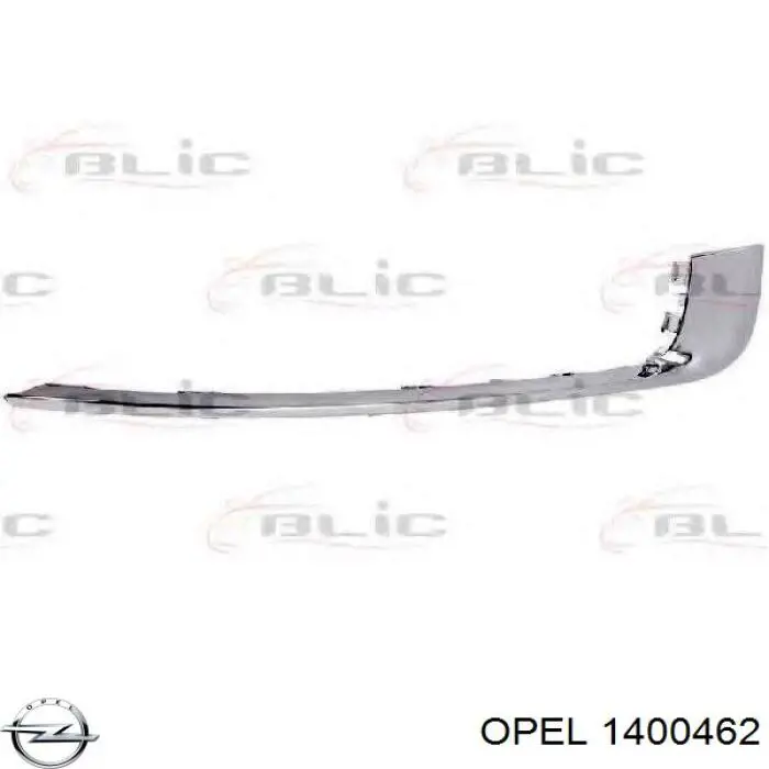 1400462 Opel moldura de rejilla parachoques delantero derecha