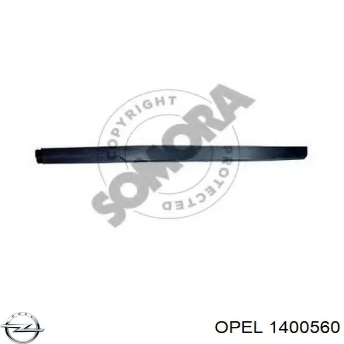 1400560 Opel Spoiler derecho del parachoques delantero
