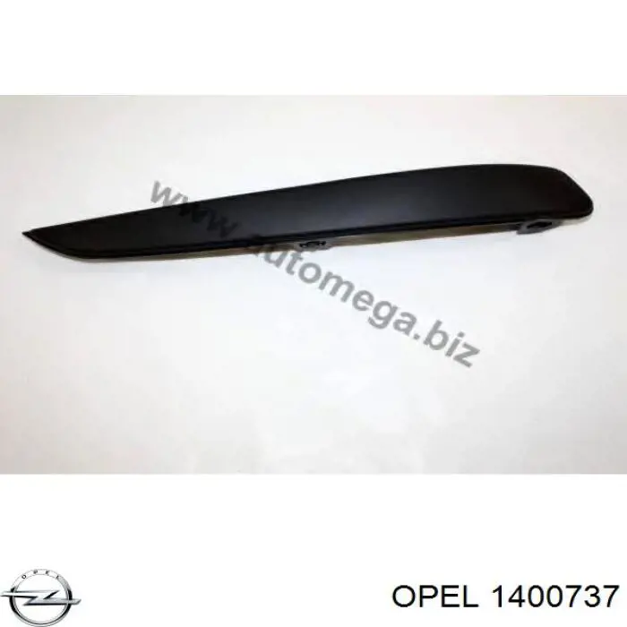 1400737 Opel moldura de parachoques delantero derecho