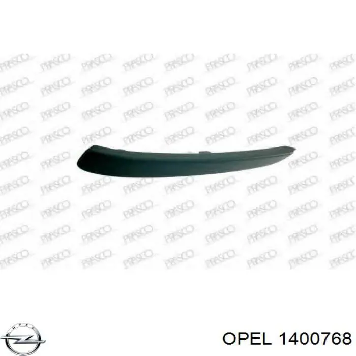 1400768 Opel moldura de parachoques delantero derecho