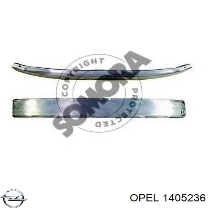 1405236 Opel refuerzo parachoque delantero