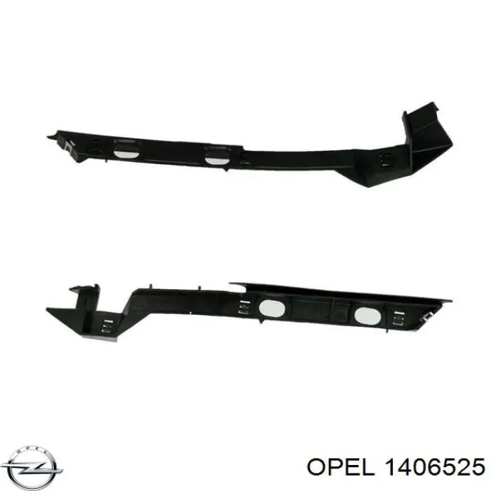 1406525 Opel soporte de guía para parachoques trasero, izquierda