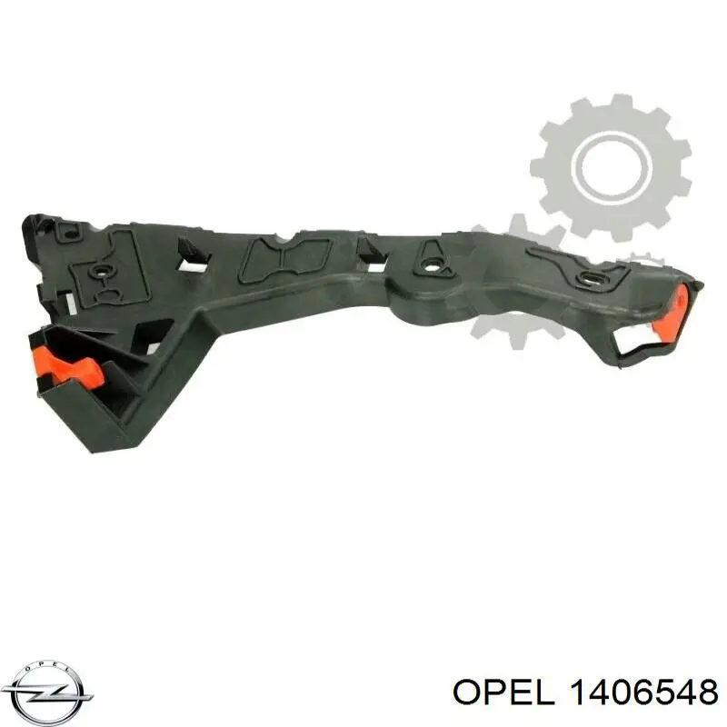 1406548 Opel Guía derecha del parachoques delantero