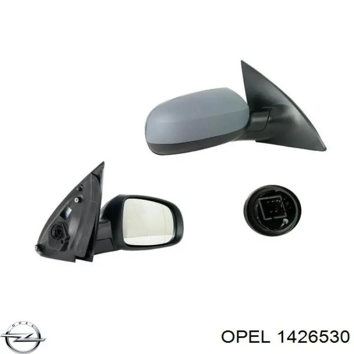 1426530 Opel cristal de espejo retrovisor exterior derecho
