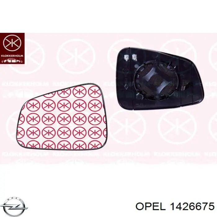 1426675 Opel cristal de espejo retrovisor exterior derecho