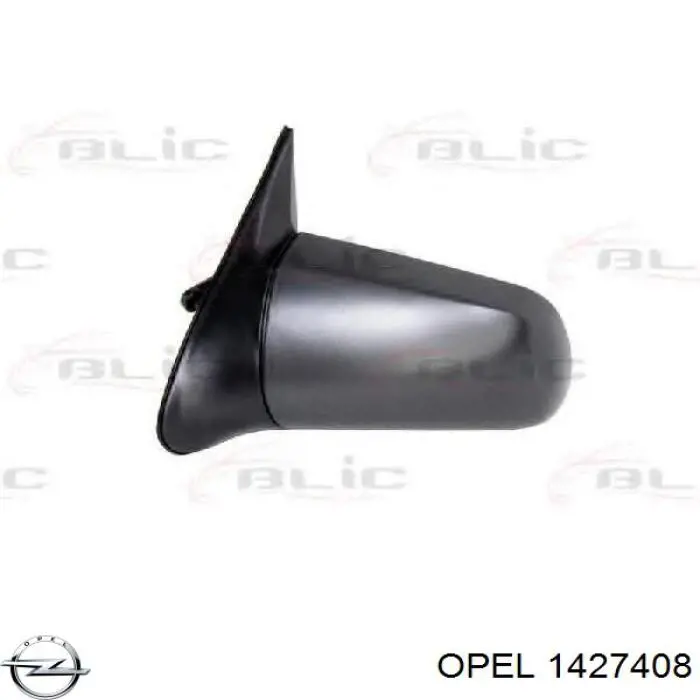 14 27 408 Opel cristal de espejo retrovisor exterior izquierdo