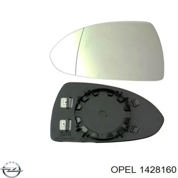 1428718 Opel cristal de espejo retrovisor exterior derecho