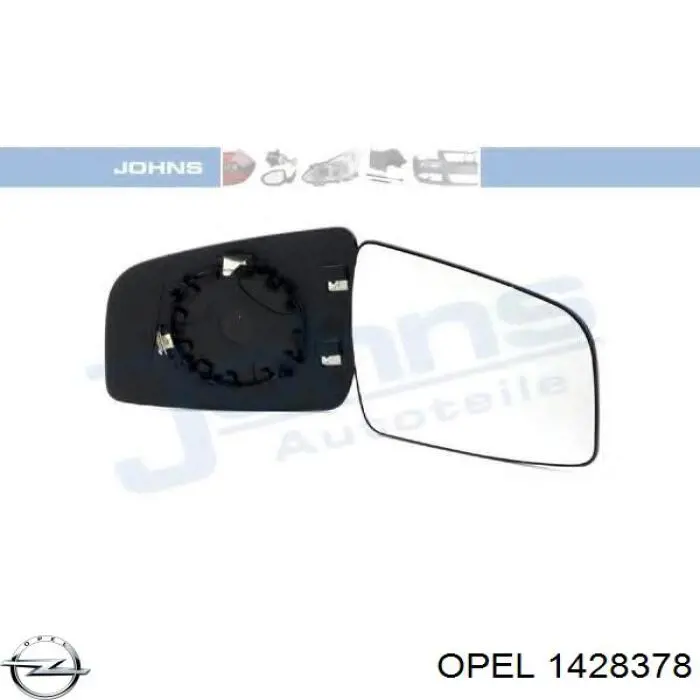 Comprar 1428378 Opel Cristal de espejo retrovisor derecho