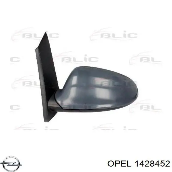 1428452 Opel cristal de espejo retrovisor exterior derecho