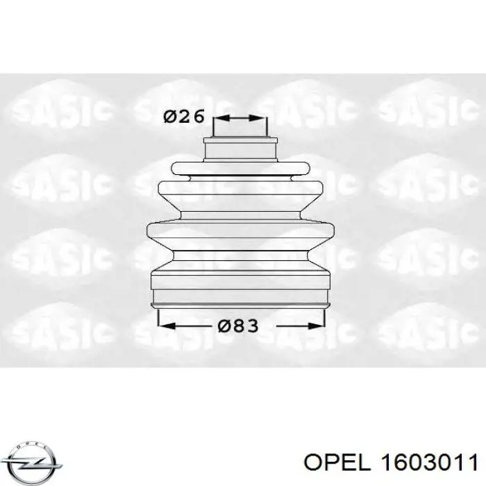 1603011 Opel fuelle, árbol de transmisión delantero interior