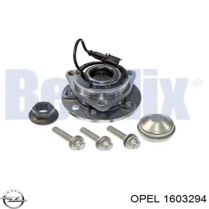 1603294 Opel cubo de rueda delantero